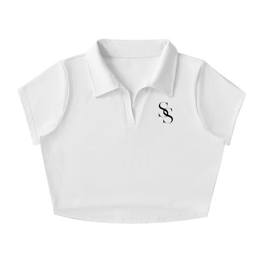 Secret Socitey V-Neck Label Crop Top
