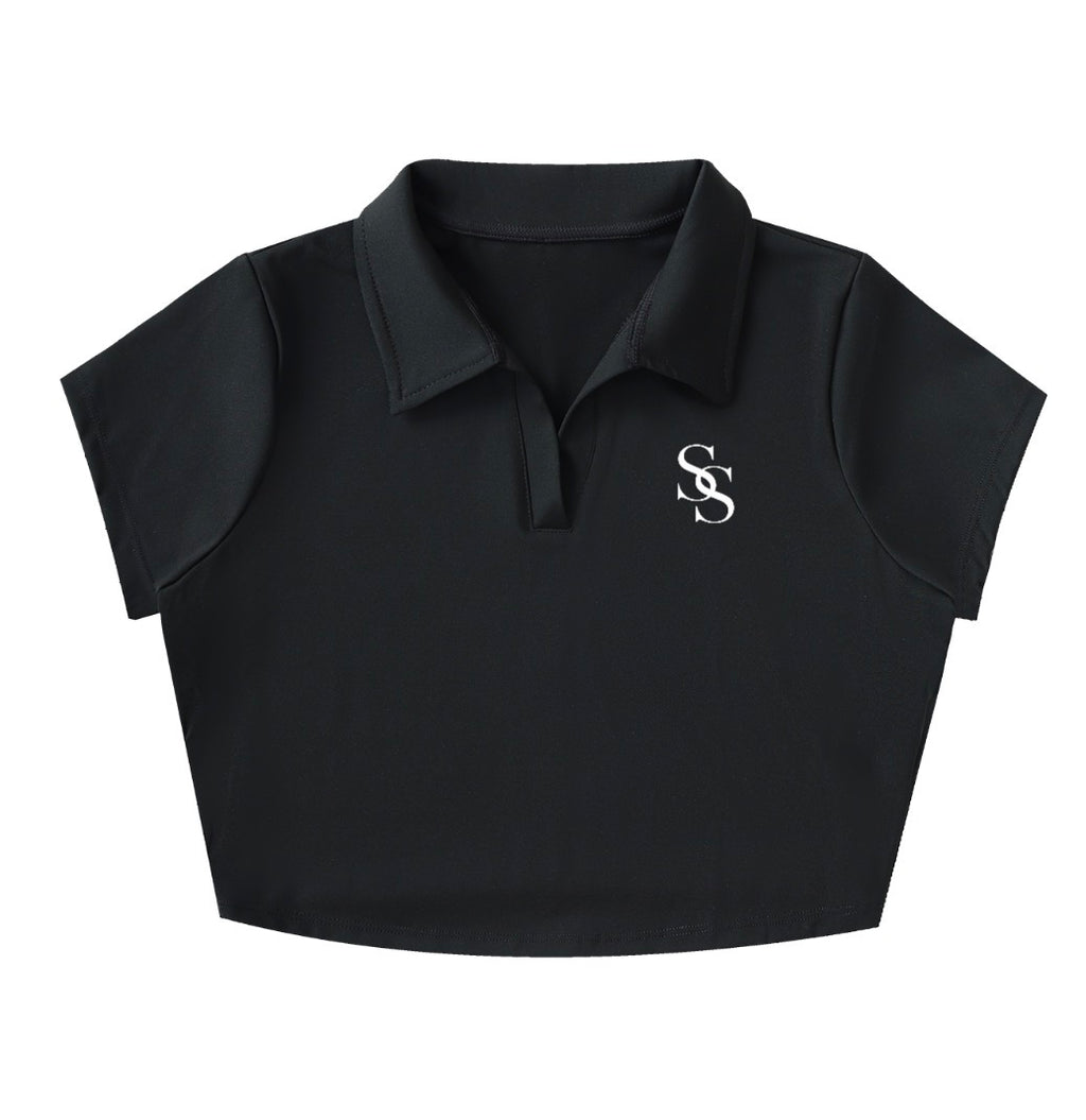 Secret Socitey V-Neck Label Crop Top
