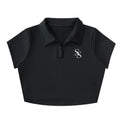 Secret Socitey V-Neck Label Crop Top
